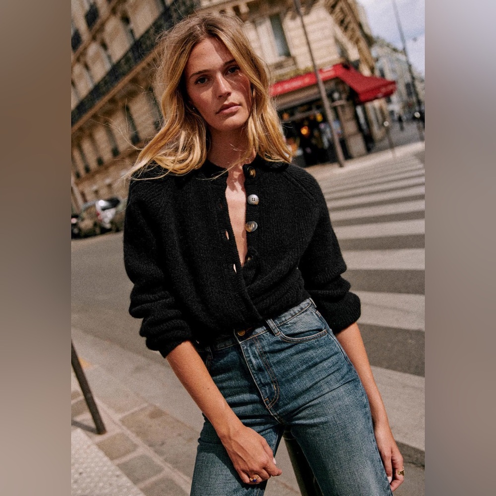 Sézane Othello Cardigan in Black (Size XXS)